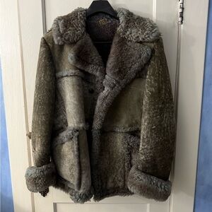 Men’s Leather and Suede Vintage Sherpa Coat
